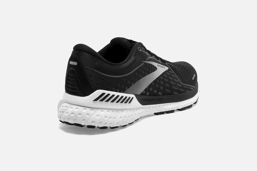 Brooks Running Shoes Mens Black/White - Adrenaline GTS 21 Road - 2045-LXTKN